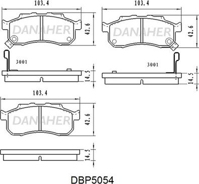 Danaher DBP5054 - Гальмівні колодки, дискові гальма autocars.com.ua