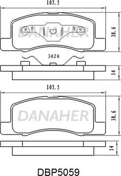 Danaher DBP5059 - Гальмівні колодки, дискові гальма autocars.com.ua