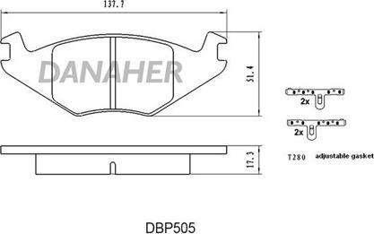 Danaher DBP505 - Гальмівні колодки, дискові гальма autocars.com.ua