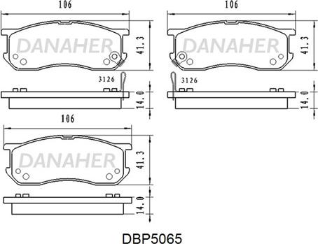 Danaher DBP5065 - Гальмівні колодки, дискові гальма autocars.com.ua