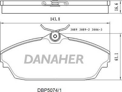 Danaher DBP5074/1 - Гальмівні колодки, дискові гальма autocars.com.ua
