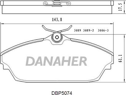 Danaher DBP5074 - Гальмівні колодки, дискові гальма autocars.com.ua