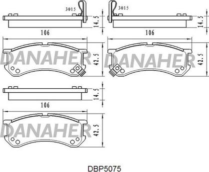 Danaher DBP5075 - Гальмівні колодки, дискові гальма autocars.com.ua