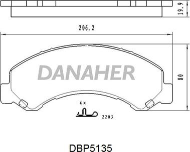 Danaher DBP5135 - Гальмівні колодки, дискові гальма autocars.com.ua