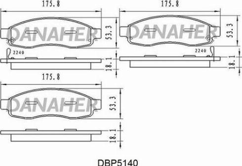 Danaher DBP5140 - Тормозные колодки, дисковые, комплект autodnr.net