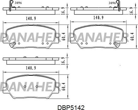 Danaher DBP5142 - Гальмівні колодки, дискові гальма autocars.com.ua
