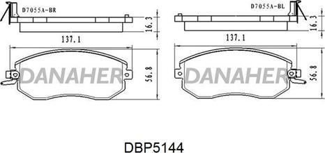 Danaher DBP5144 - Тормозные колодки, дисковые, комплект autodnr.net