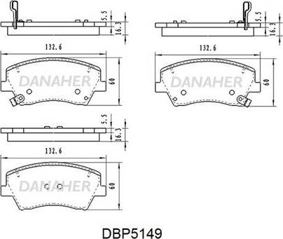 Danaher DBP5149 - Тормозные колодки, дисковые, комплект autodnr.net