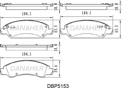 Danaher DBP5153 - Гальмівні колодки, дискові гальма autocars.com.ua