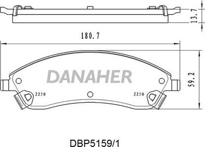 Danaher DBP5159/1 - Гальмівні колодки, дискові гальма autocars.com.ua