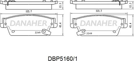 Danaher DBP5160/1 - Гальмівні колодки, дискові гальма autocars.com.ua