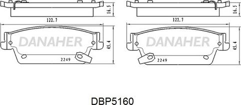 Danaher DBP5160 - Гальмівні колодки, дискові гальма autocars.com.ua