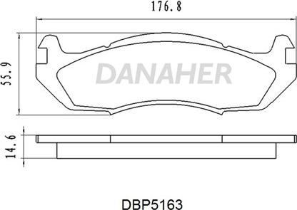 Danaher DBP5163 - Гальмівні колодки, дискові гальма autocars.com.ua