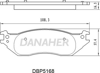 Danaher DBP5168 - Гальмівні колодки, дискові гальма autocars.com.ua