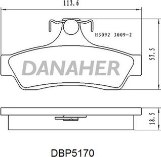 Danaher DBP5170 - Гальмівні колодки, дискові гальма autocars.com.ua