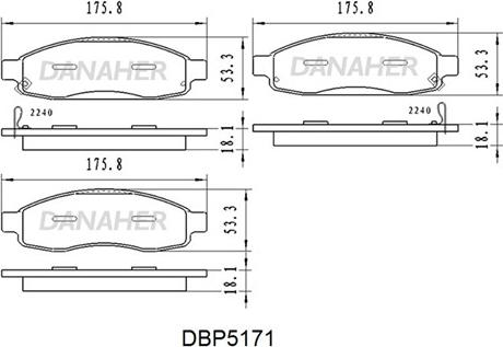 Danaher DBP5171 - Тормозные колодки, дисковые, комплект autodnr.net