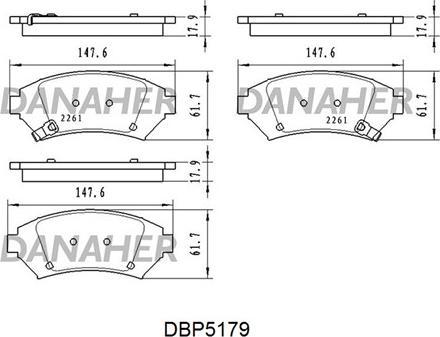 Danaher DBP5179 - Гальмівні колодки, дискові гальма autocars.com.ua