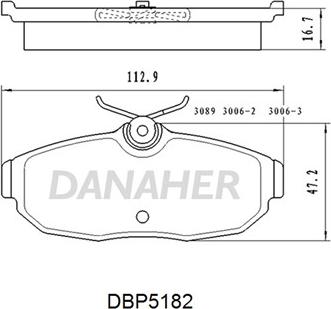 Danaher DBP5182 - Гальмівні колодки, дискові гальма autocars.com.ua