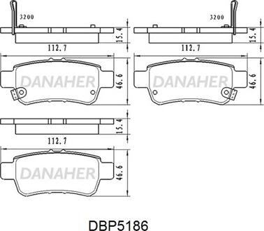 Danaher DBP5186 - Гальмівні колодки, дискові гальма autocars.com.ua