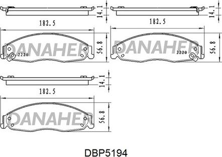 Danaher DBP5194 - Гальмівні колодки, дискові гальма autocars.com.ua