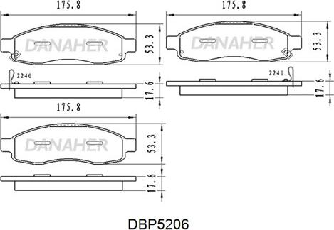 Danaher DBP5206 - Тормозные колодки, дисковые, комплект autodnr.net