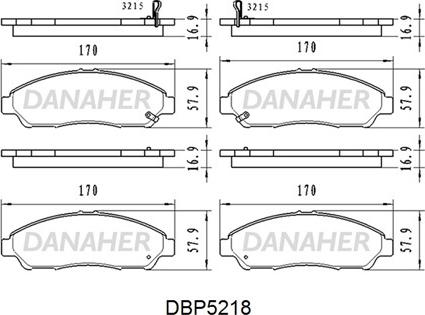Danaher DBP5218 - Гальмівні колодки, дискові гальма autocars.com.ua