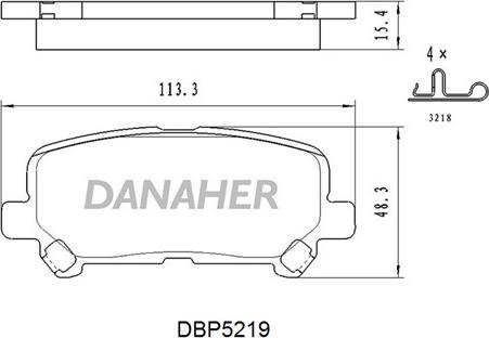 Danaher DBP5219 - Гальмівні колодки, дискові гальма autocars.com.ua