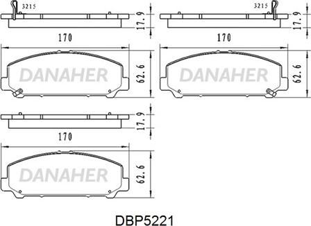 Danaher DBP5221 - Гальмівні колодки, дискові гальма autocars.com.ua