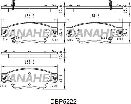 Danaher DBP5222 - Тормозные колодки, дисковые, комплект autodnr.net