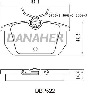 Danaher DBP522 - Гальмівні колодки, дискові гальма autocars.com.ua