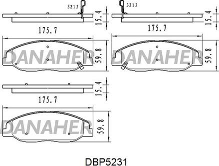 Danaher DBP5231 - Гальмівні колодки, дискові гальма autocars.com.ua