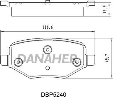 Danaher DBP5240 - Гальмівні колодки, дискові гальма autocars.com.ua