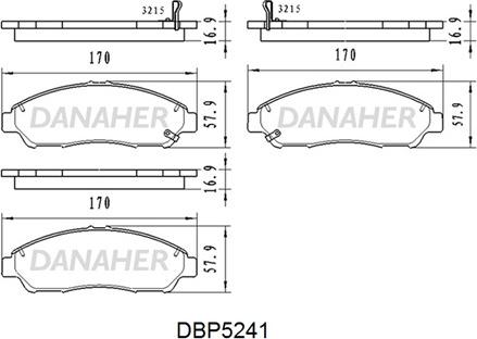 Danaher DBP5241 - Гальмівні колодки, дискові гальма autocars.com.ua