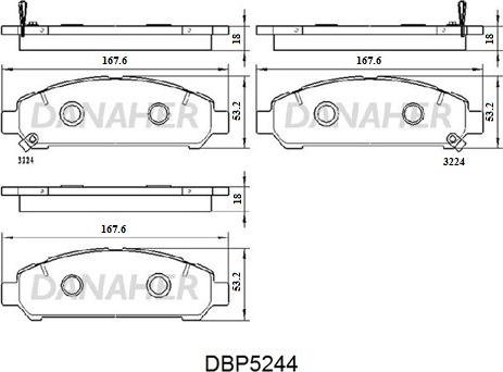 Danaher DBP5244 - Тормозные колодки, дисковые, комплект autodnr.net