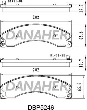 Danaher DBP5246 - Гальмівні колодки, дискові гальма autocars.com.ua