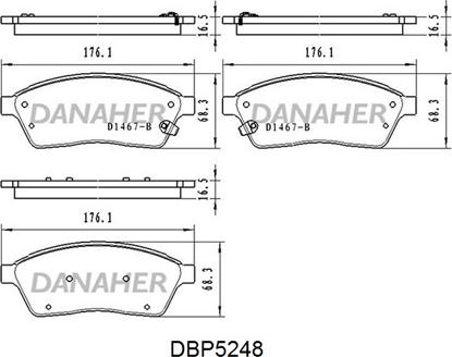 Danaher DBP5248 - Гальмівні колодки, дискові гальма autocars.com.ua