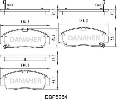 Danaher DBP5254 - Гальмівні колодки, дискові гальма autocars.com.ua