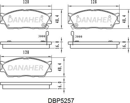 Danaher DBP5257 - Гальмівні колодки, дискові гальма autocars.com.ua