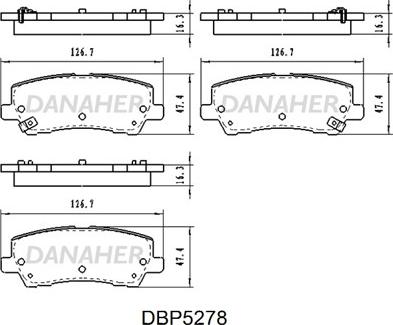 Danaher DBP5278 - Тормозные колодки, дисковые, комплект autodnr.net