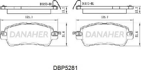 Danaher DBP5281 - Гальмівні колодки, дискові гальма autocars.com.ua