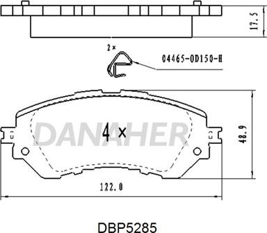 Danaher DBP5285 - Гальмівні колодки, дискові гальма autocars.com.ua