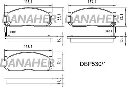 Danaher DBP530/1 - Гальмівні колодки, дискові гальма autocars.com.ua