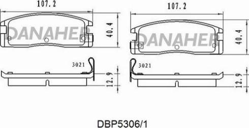 Danaher DBP5306/1 - Гальмівні колодки, дискові гальма autocars.com.ua