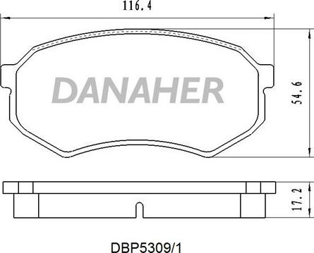 Danaher DBP5309/1 - Гальмівні колодки, дискові гальма autocars.com.ua