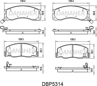 Danaher DBP5314 - Гальмівні колодки, дискові гальма autocars.com.ua