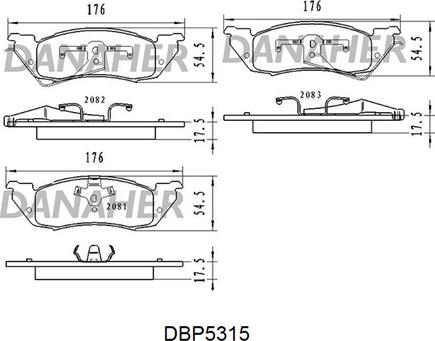 Danaher DBP5315 - Гальмівні колодки, дискові гальма autocars.com.ua