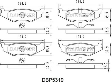 Danaher DBP5319 - Гальмівні колодки, дискові гальма autocars.com.ua