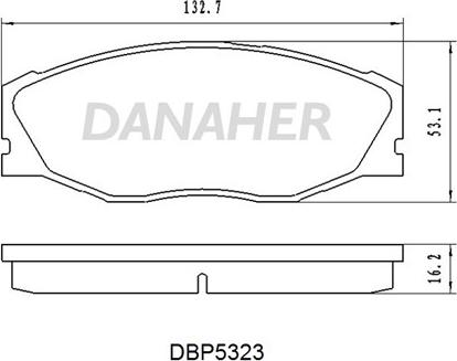 Danaher DBP5323 - Гальмівні колодки, дискові гальма autocars.com.ua