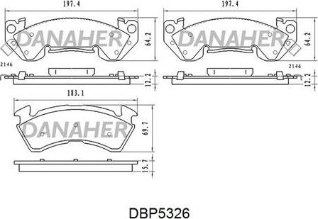 Danaher DBP5326 - Гальмівні колодки, дискові гальма autocars.com.ua