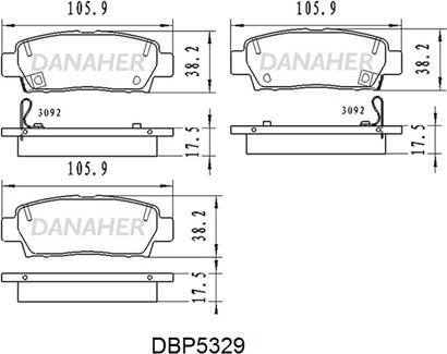 Danaher DBP5329 - Гальмівні колодки, дискові гальма autocars.com.ua